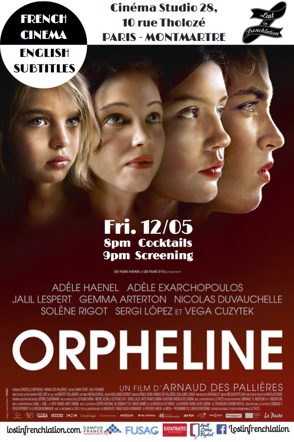 Flyer2 - Cinema night 'ORPHELINE'­ w/ Eng. Subs + Cocktail - Lost in Frenchlation